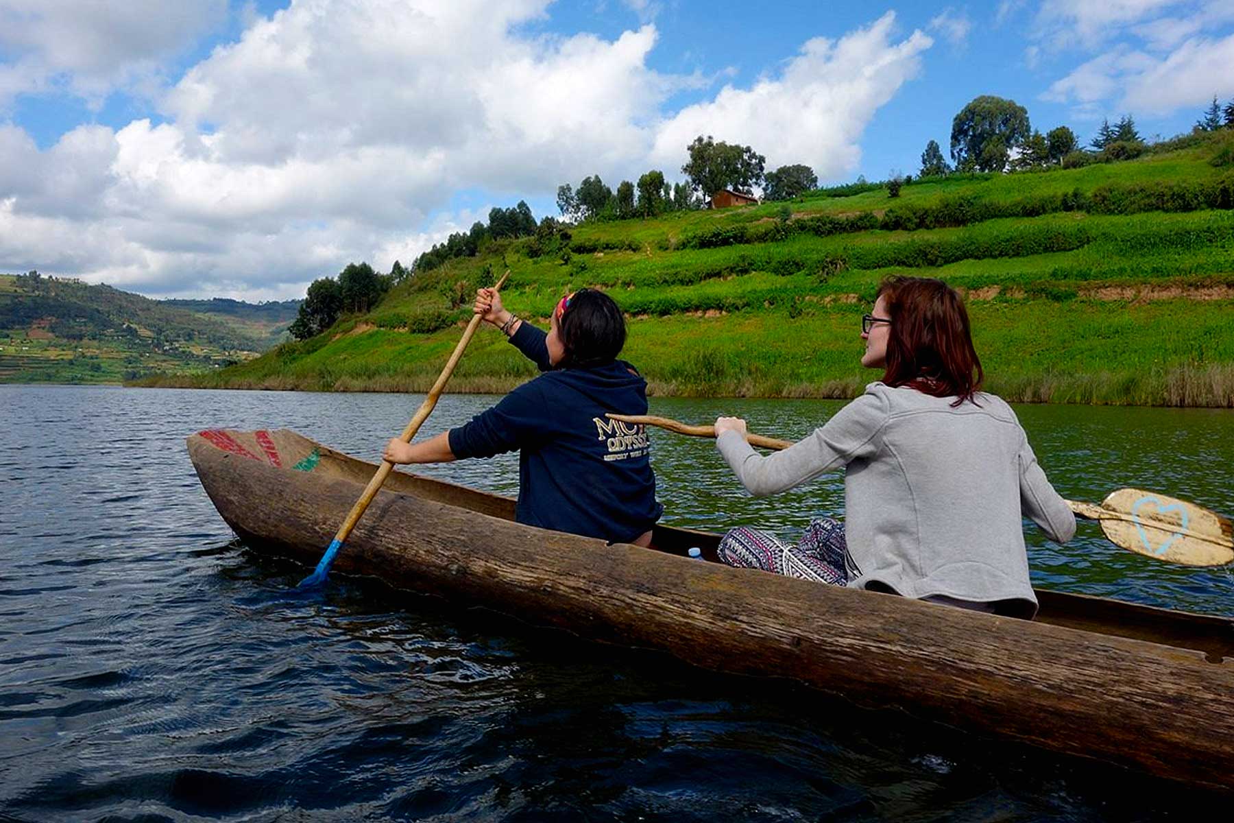 Scenic boat ride on Lake Bunyonyi