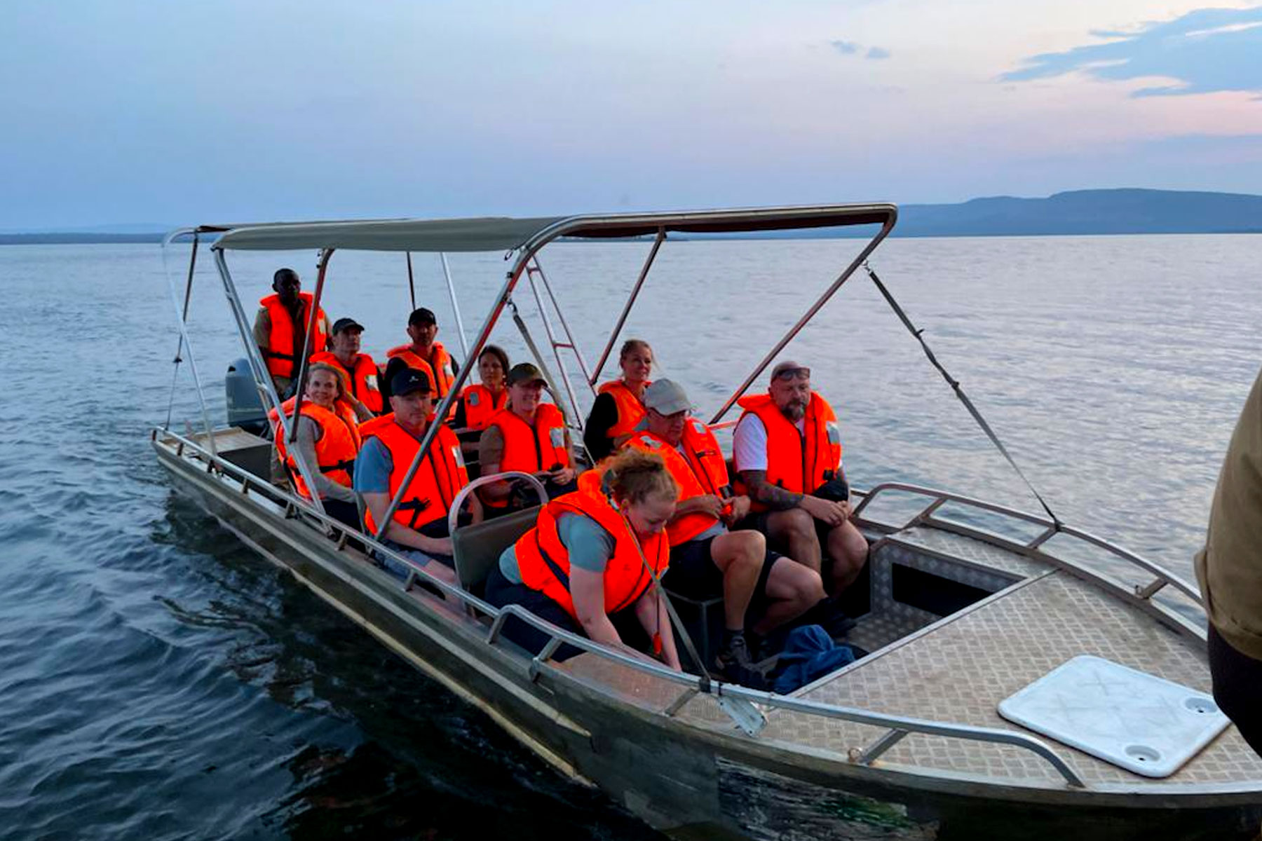 Sunset boat cruise on Lake Ihema in Akagera National Park